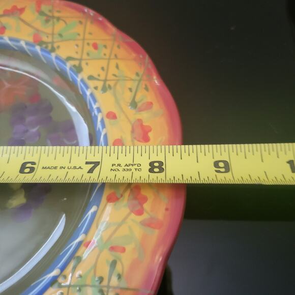 Grapes and Vines Hand Painted 8 inches in diameter Great Looking set of 2 - Picture 7 of 8